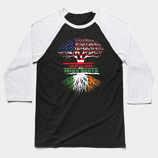 American Grown with Irish Roots Baseball T-Shirt by finchandrewf